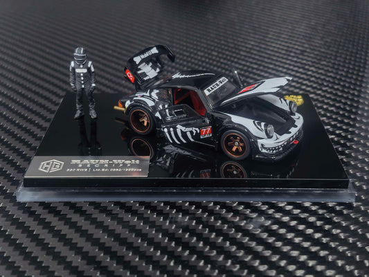 [Preorder] FG 1:64 RWB 930 #77 Bone Dragon Black/White Livery + Rider Figure HG6426104