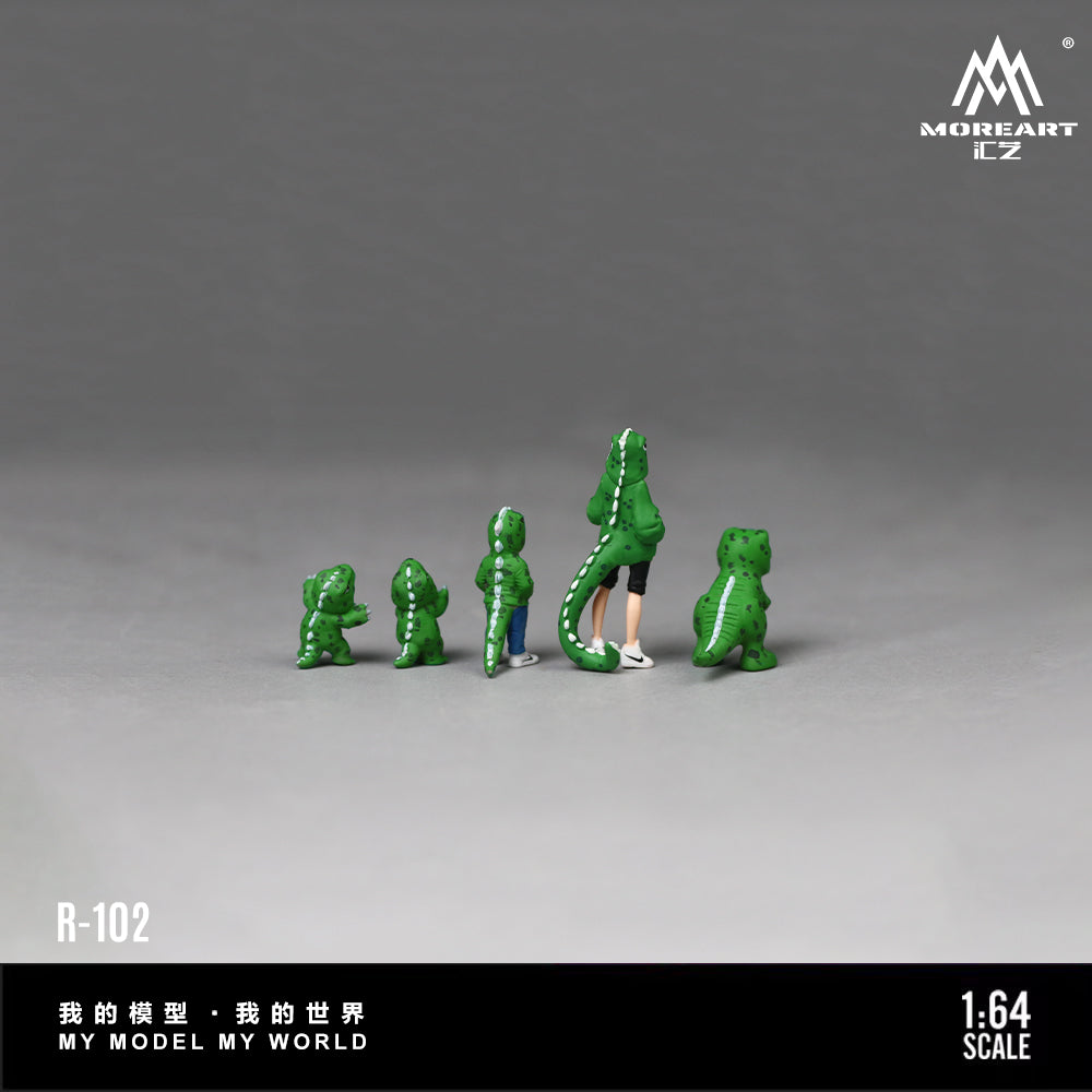 [Preorder] MoreArt 1:64 Green Dinosaur Family Figure Set MO223102