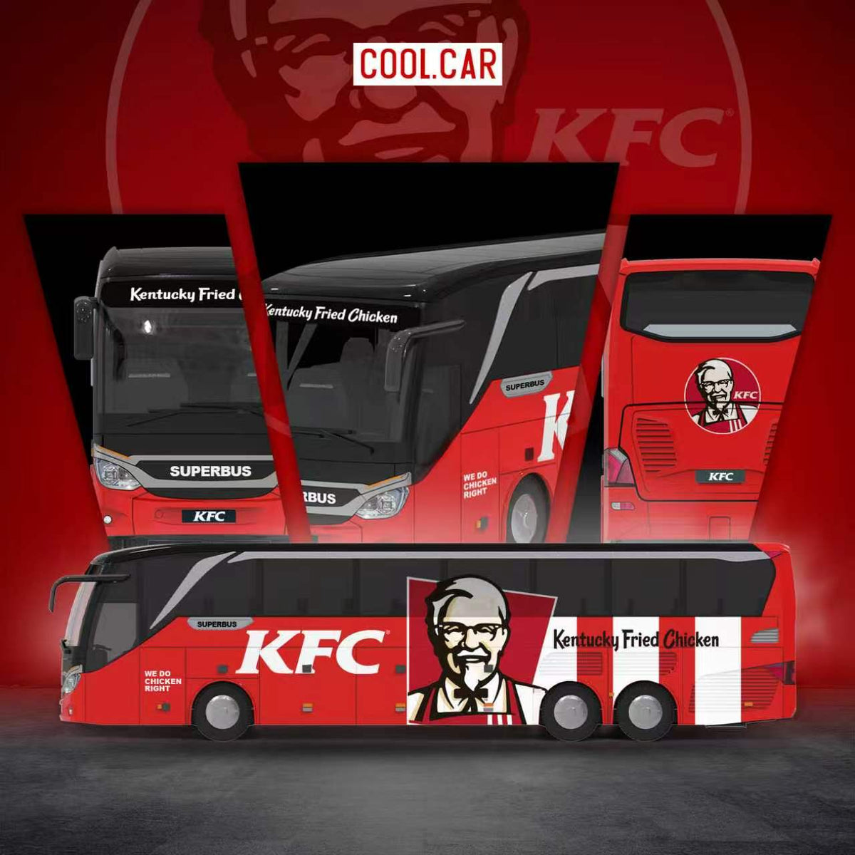 [Preorder] Cool Car 1:64 Crazy Thursday KFC Livery Bus CC800706