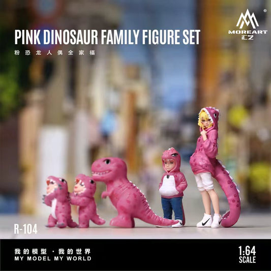 [Preorder] MoreArt 1:64 Pink Dinosaur Family Figure Set MO223104