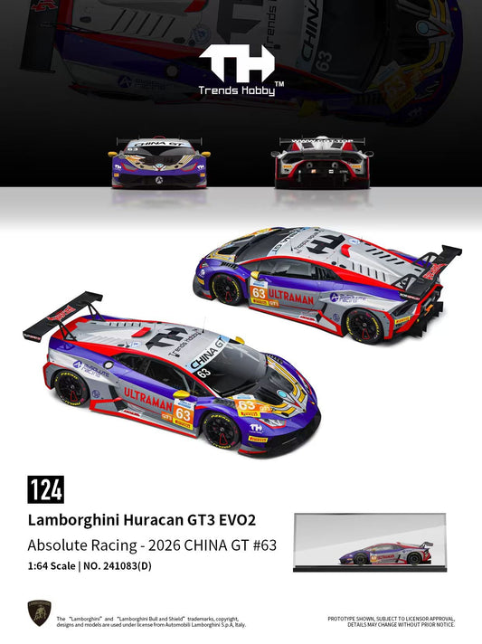 [Preorder] Trends Hobby 1:64 Lamborghini Huracan GT3 EVO2 2026 China GT 63# 241083(D)