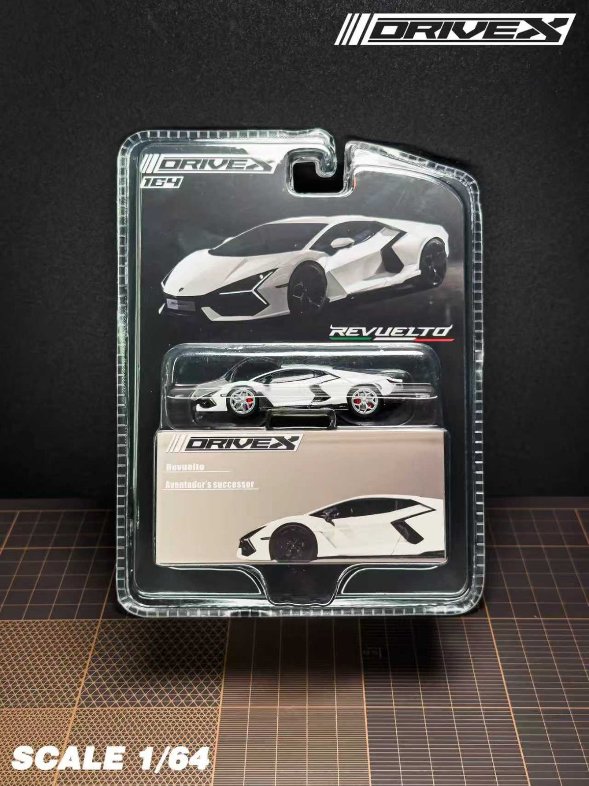 Drive X 1:64 Lamborghini Revuelto Hanging Card Board (7 Colours)