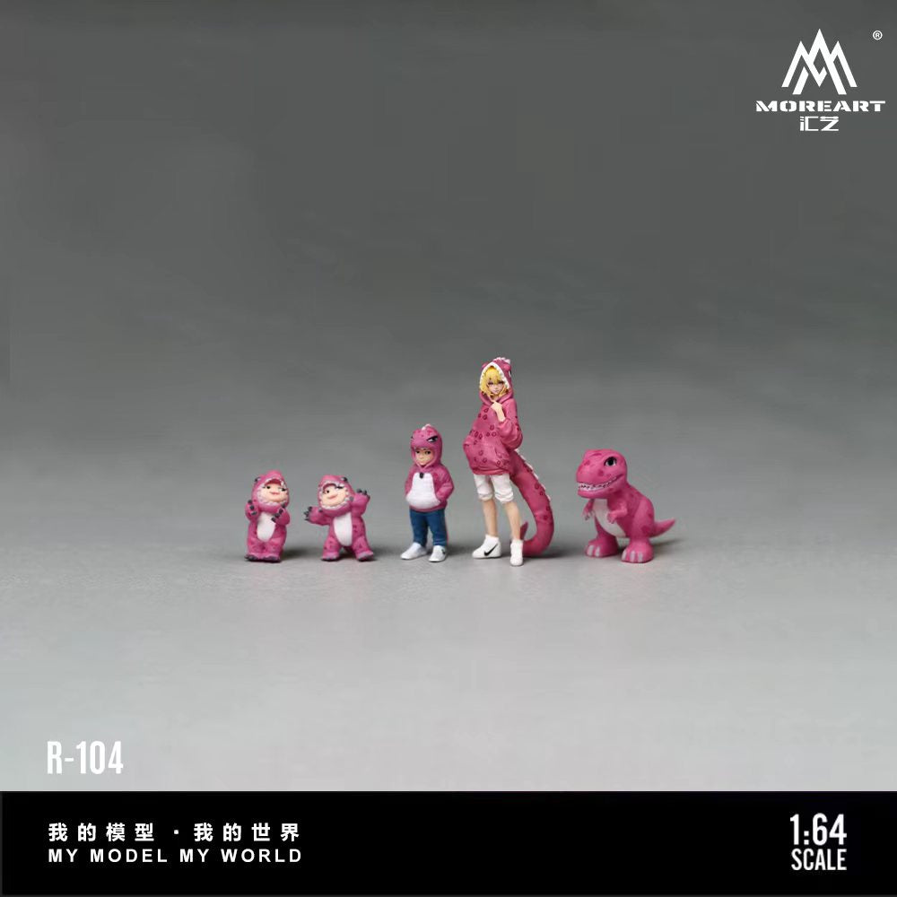 [Preorder] MoreArt 1:64 Pink Dinosaur Family Figure Set MO223104