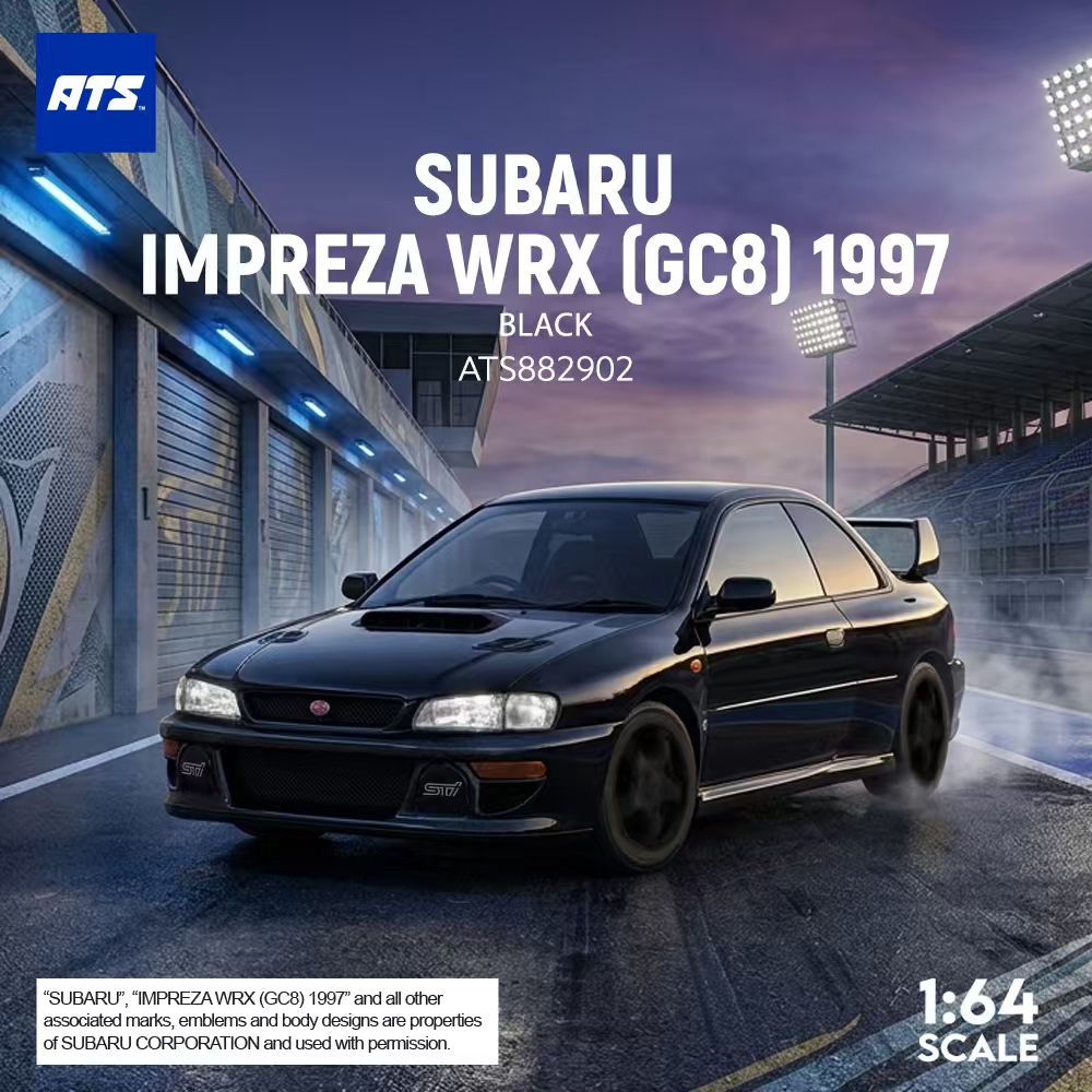 [Preorder] ATS Model 1:64 Subaru IMPREZA WRX (GC8) 1997 White/Black ATS882901/ ATS882902