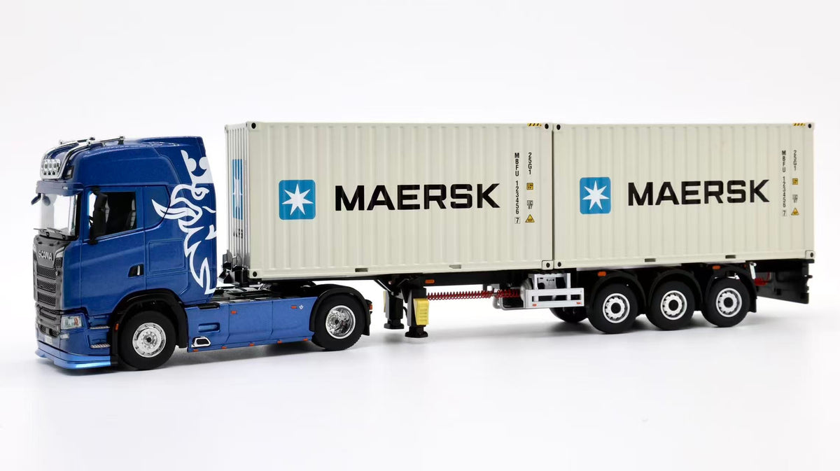 Tubro Truck 1:64 Scania 730S 4x2 Trailer With Extendable Container Trailer Set (6 Versions)