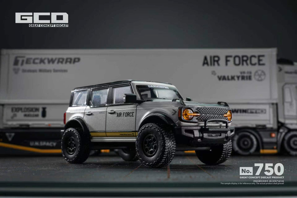 [Preorder] GCD 1:64 Ford Bronco DarwinPRO AIR FORCE GREY (LHD) KS-022-750