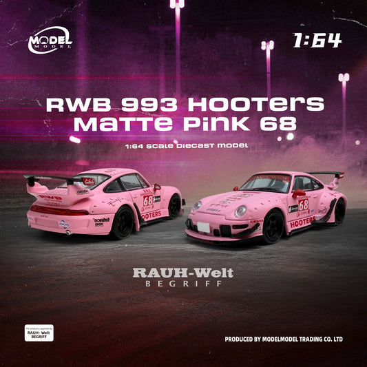Model model 1:64 Porsche RWB 993 Hooters Matte Pink #68