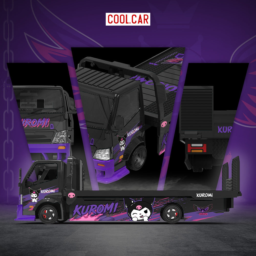 [Preorder] Cool Car 1:64 H300 FLATBED TRANSPORT TRAILER Kuromi Purple CC647240