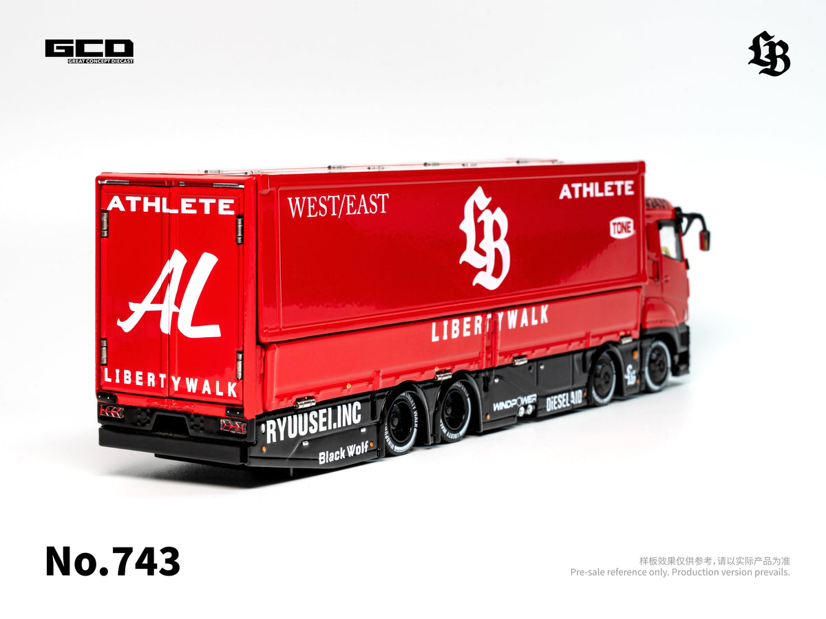 [Preorder] GCD 1:64 LBWK Trucks Mitusubishi Super Great Super Silhouette Red/Black KS-073-743