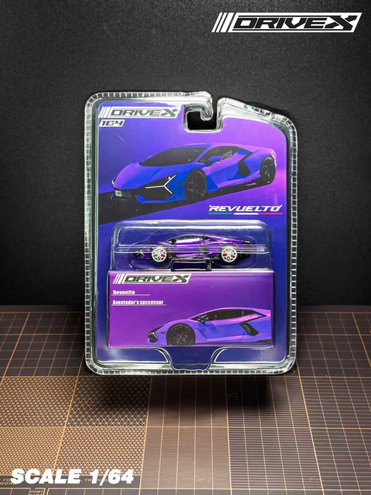 Drive X 1:64 Lamborghini Revuelto Hanging Card Board (7 Colours)