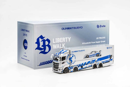 [Preorder] GCD 1:64 LB TRUCKS Mitsubishi Fuso Super Great SILVER TAS Version KS-073-635