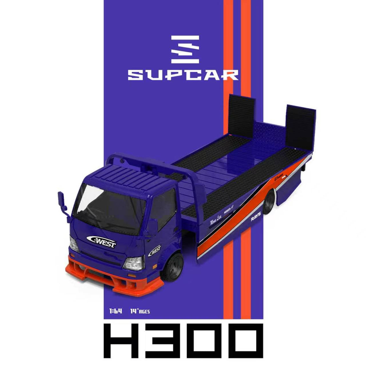 [Preorder] SUPCAR 1:64 H300 Flatbed Transport Trailer Fast & Furious 3 Mona Lisa Livery SC647256