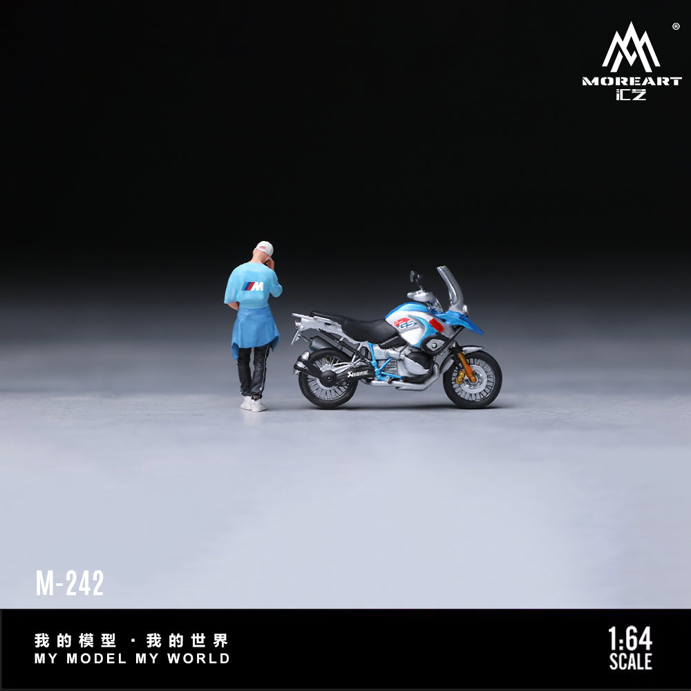 [Preorder] MoreArt 1:64 BMW BLUE MOTORCYCLE CASUAL STYLE FIGURE SET MO222242