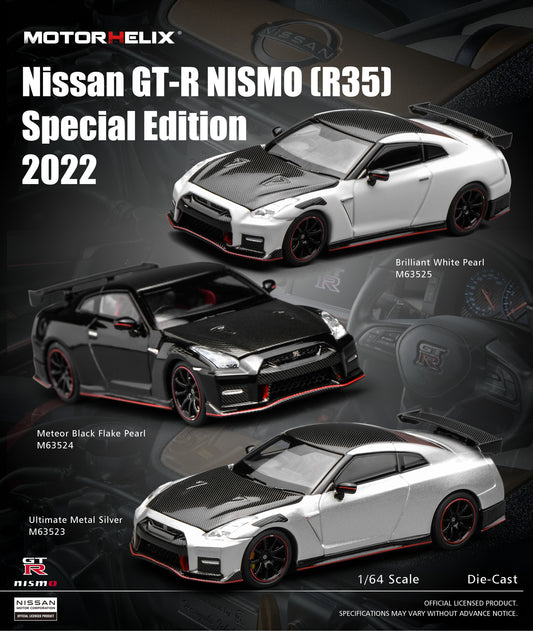 MOTORHELIX 1:64 Nissan GT-R NISMO (R35) Special Edition 2022 (3 Colours)