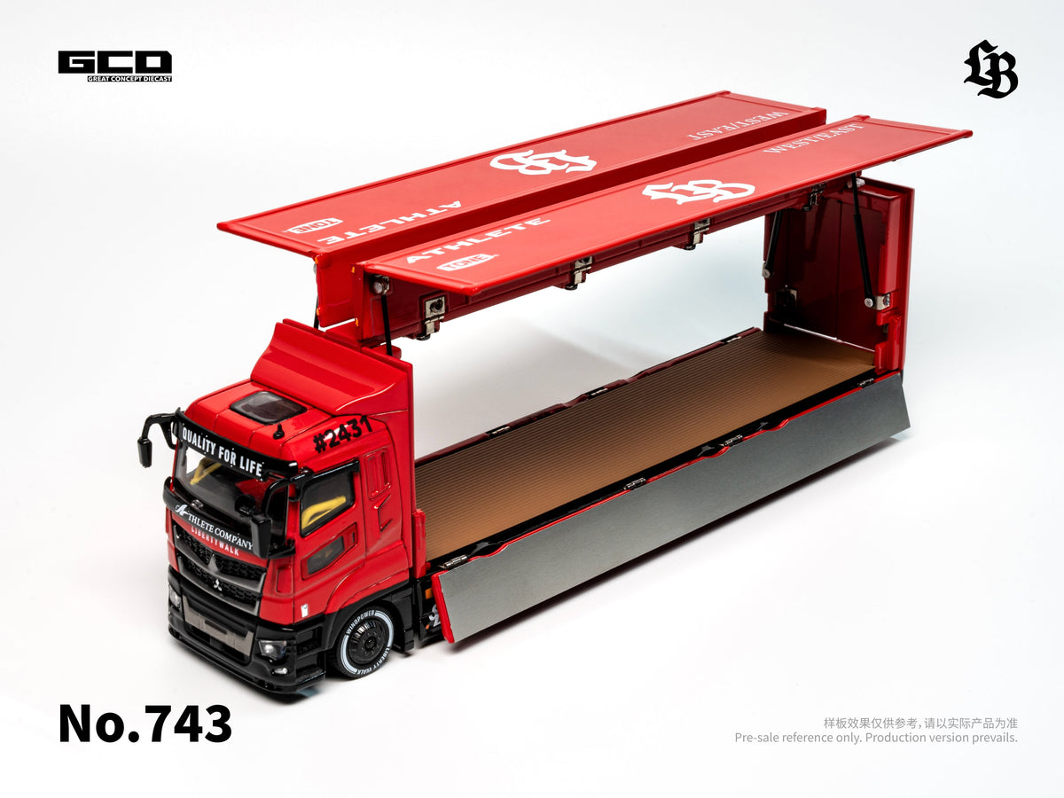 [Preorder] GCD 1:64 LBWK Trucks Mitusubishi Super Great Super Silhouette Red/Black KS-073-743