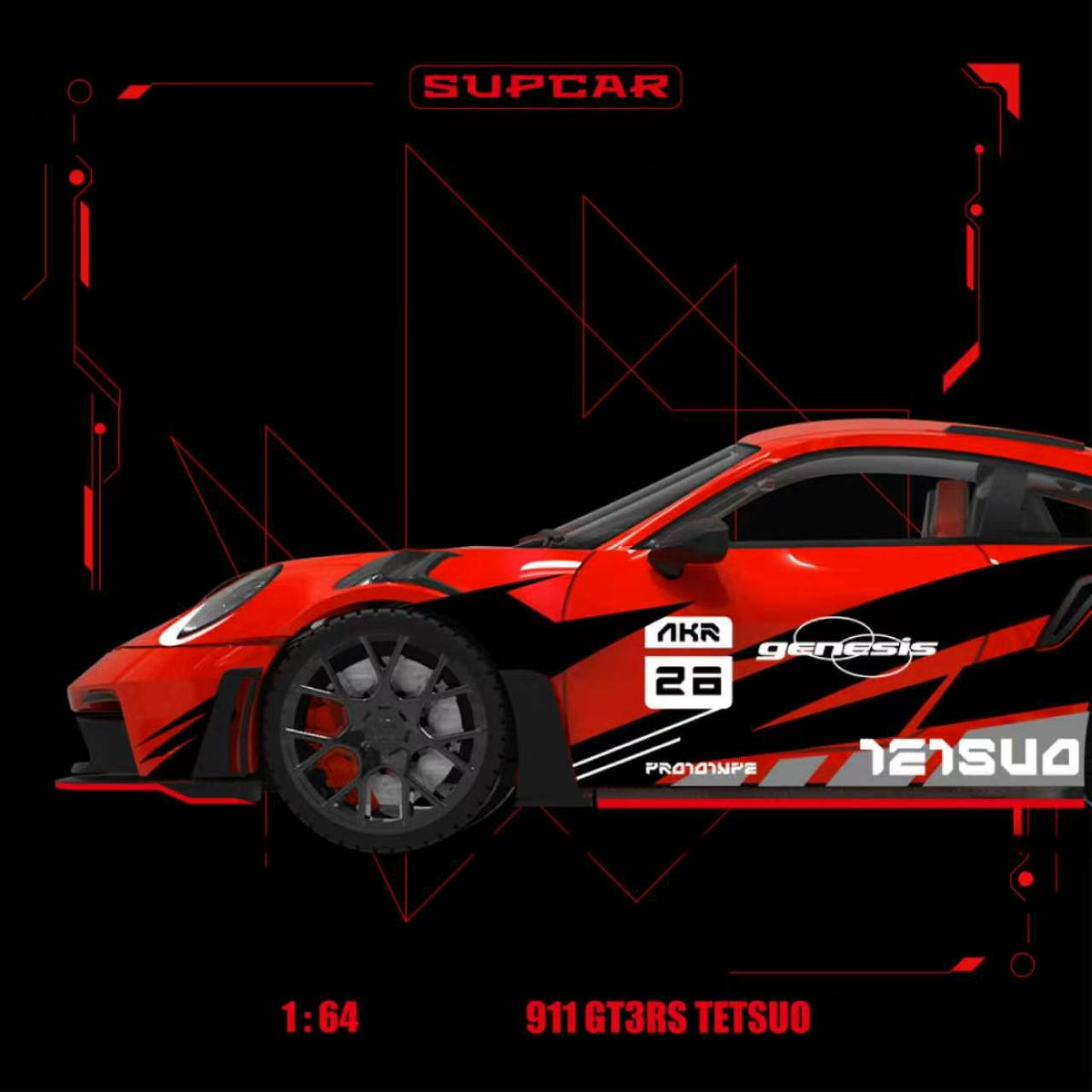 [Preorder] SUPCAR 1:64 Porsche 911 GT3 RS Akira Chrimson TETSUO SC644650