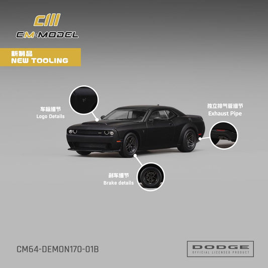 [Preorder] CM Model 1:64 Dodge Demon 170 Matte Black CM64-Demon170-01B