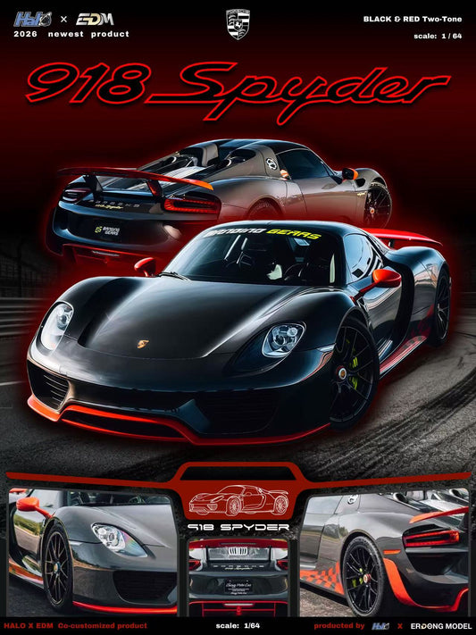 [Preorder] Halo X EDM 1:64 918 Spyder Black & Red Two-Tone