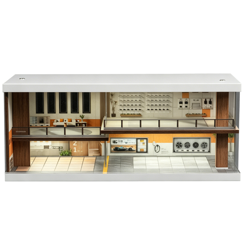 [Preorder] SHOU CANG JIA 1:64 LIGHT COFFEE CAR HOUSE SCJ-82075