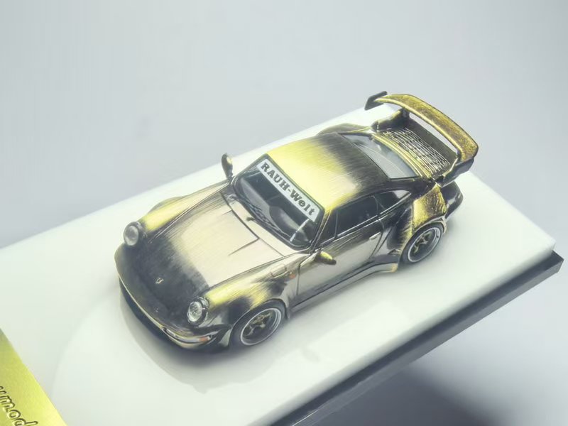 [Preorder] Model Collect 1:64 Porsche RWB964 High Wing Chrome Bronze Brushed Livery MC640024I