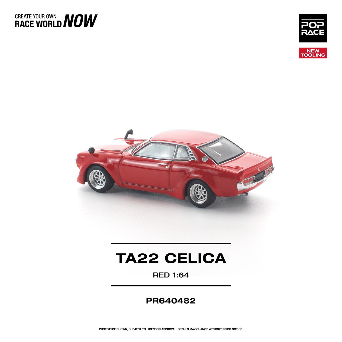 [Preorder] POPRACE 1:64 Toyota TA22 CELICA RED NEW TOOLING PR640482