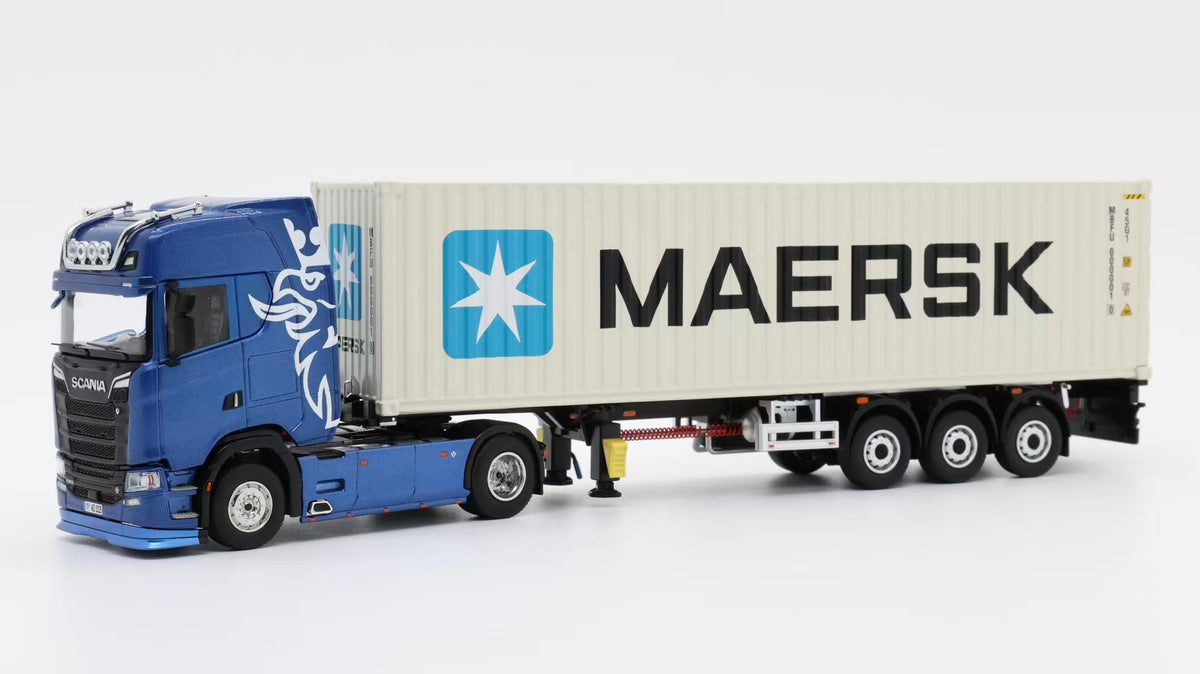 Tubro Truck 1:64 Scania 730S 4x2 Trailer With Extendable Container Trailer Set (6 Versions)