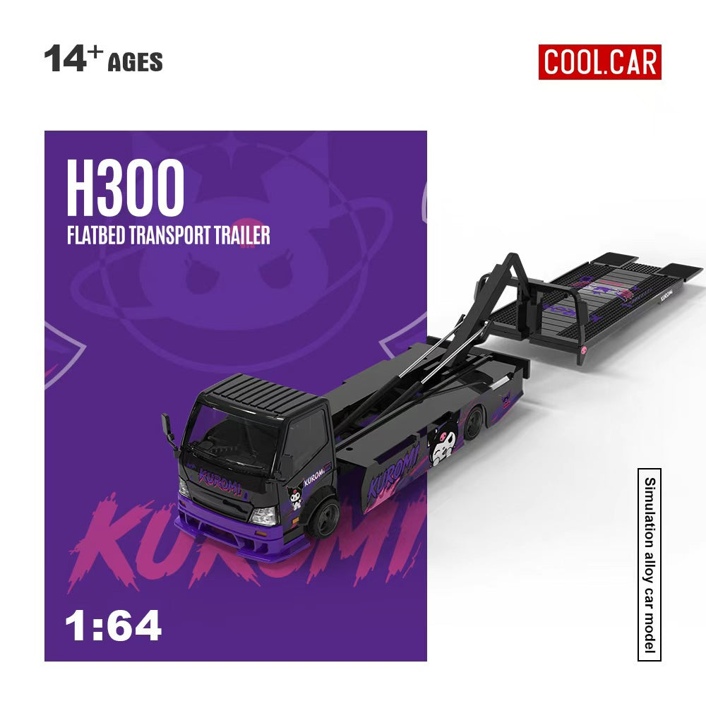[Preorder] Cool Car 1:64 H300 FLATBED TRANSPORT TRAILER Kuromi Purple CC647240