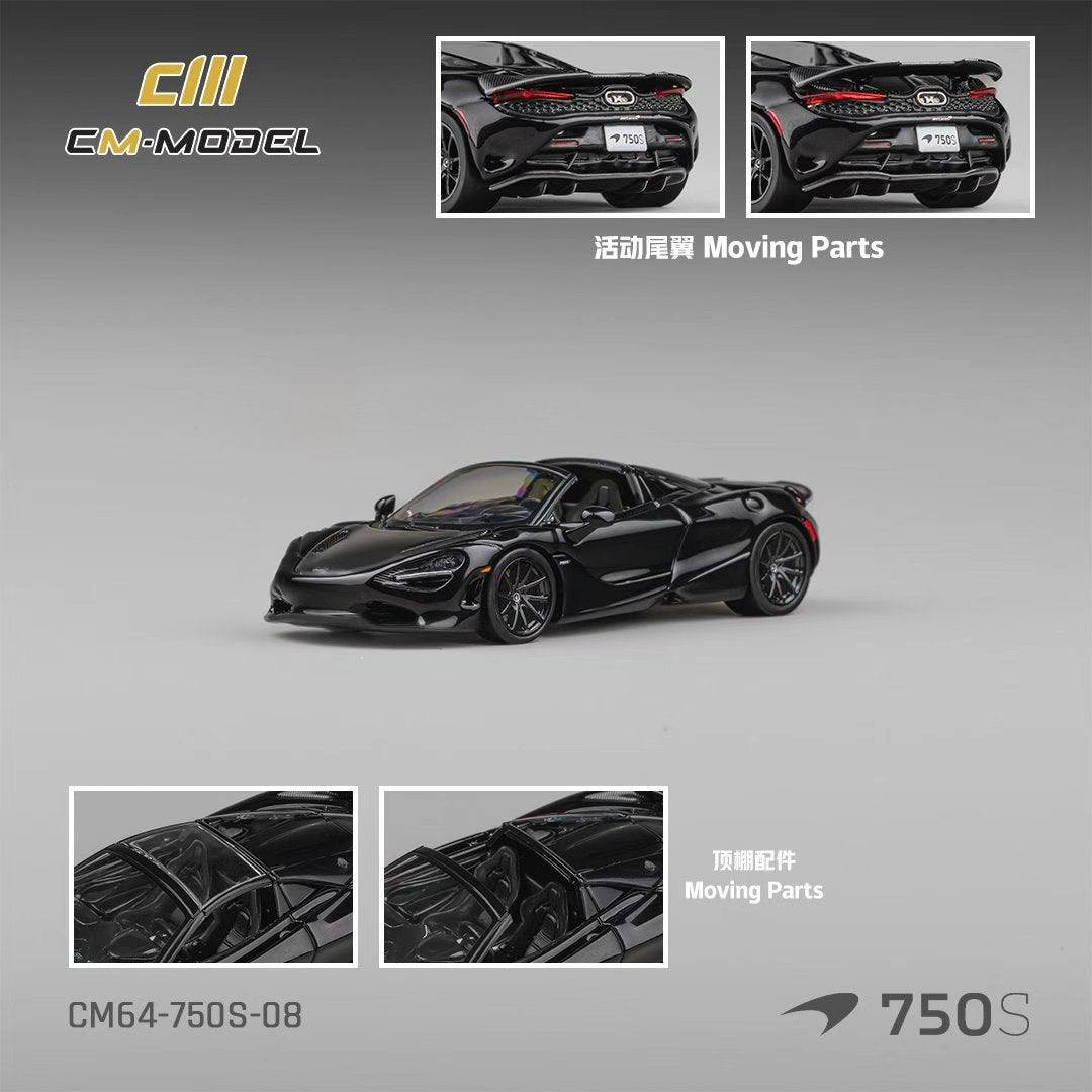 [Preorder] CM Model 1:64 Mclaren 750S Spider Onyx Black CM64-750S-08