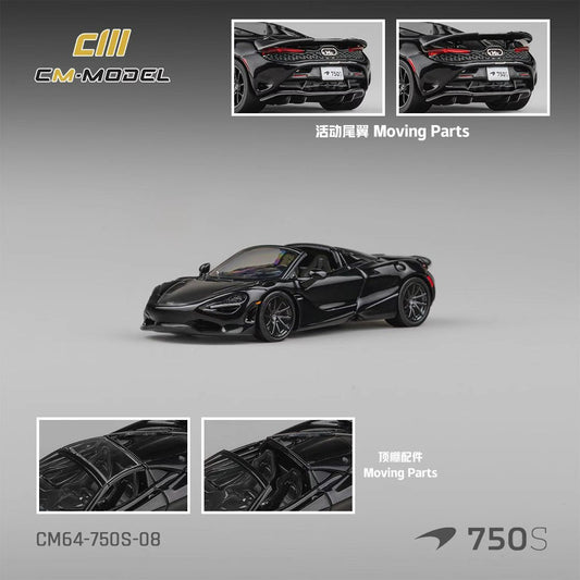 [Preorder] CM Model 1:64 Mclaren 750S Spider Onyx Black CM64-750S-08