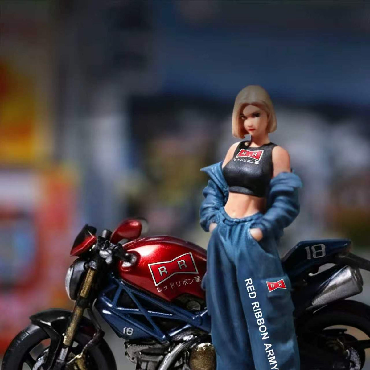 [Preorder] MoreArt 1:64 Red Ribbon Army Android 18 Motorcycle & Figure Set MO222258