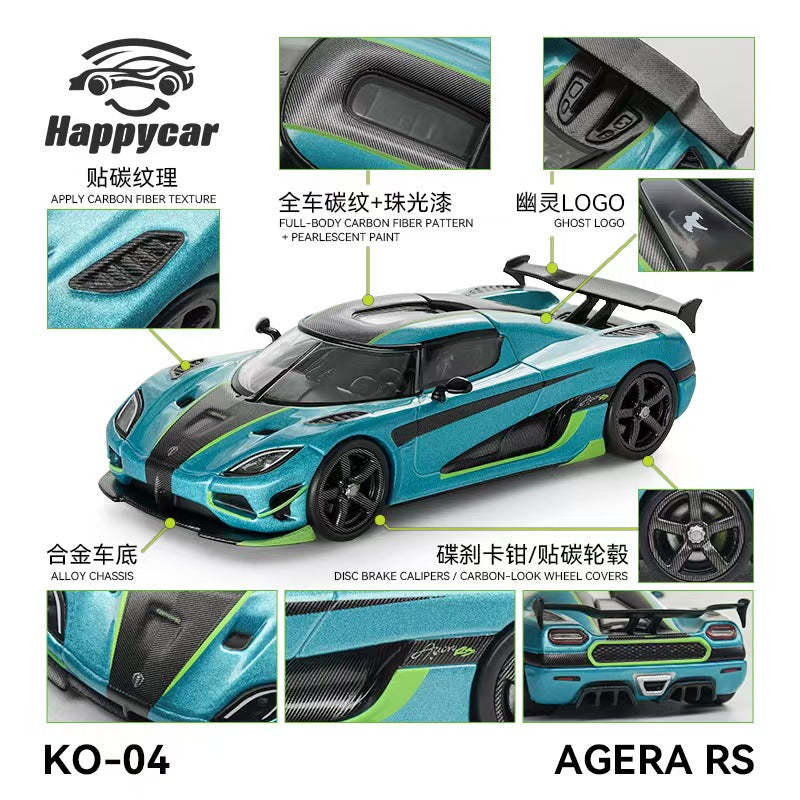 [Preorder] HappyCar 1:64 Koenigsegg Agera RS (2 Variants)