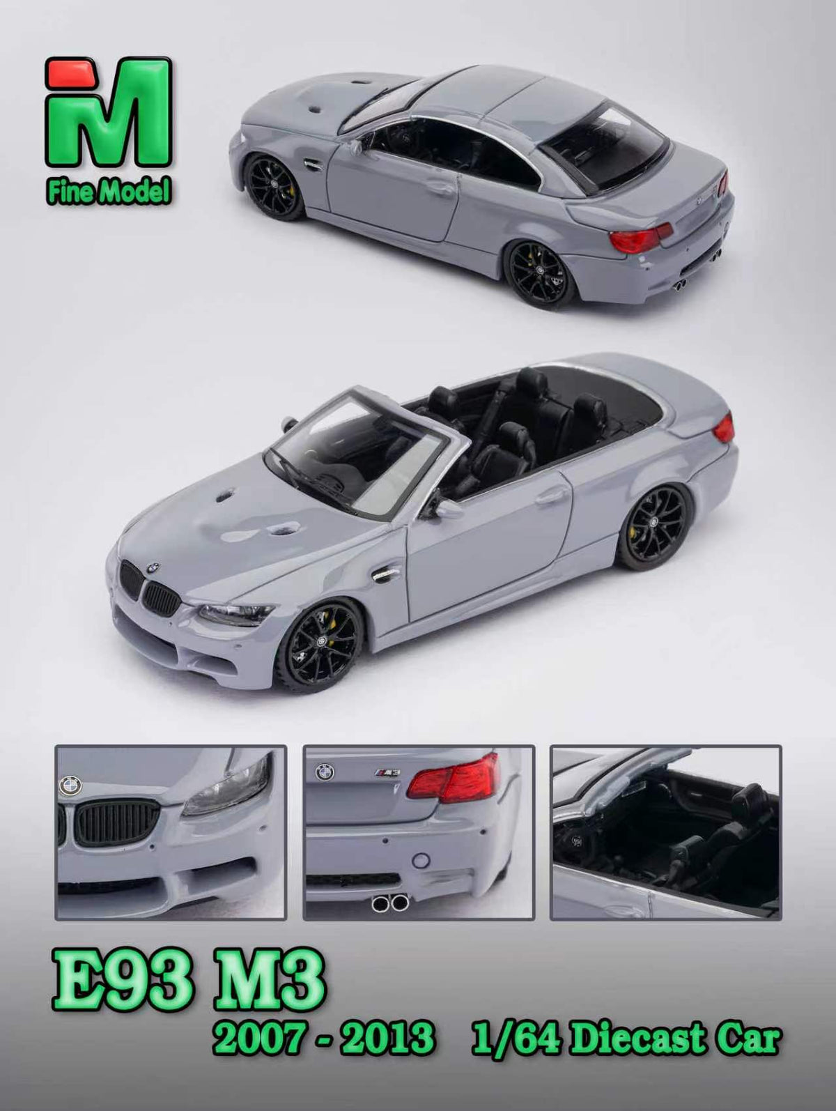 [Preorder] Fine Model 1:64 BMW M3 E93 (4 Colours)