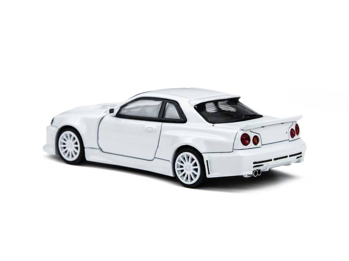 TimeMicro × PSC DESIGN 1:64 Nissan R34 "Smilodon" White TM648402