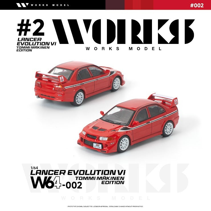 [Preorder] Works Model 1:64 Mitsubishi Lancer EVO VI Tommi Makinen Red W64-002