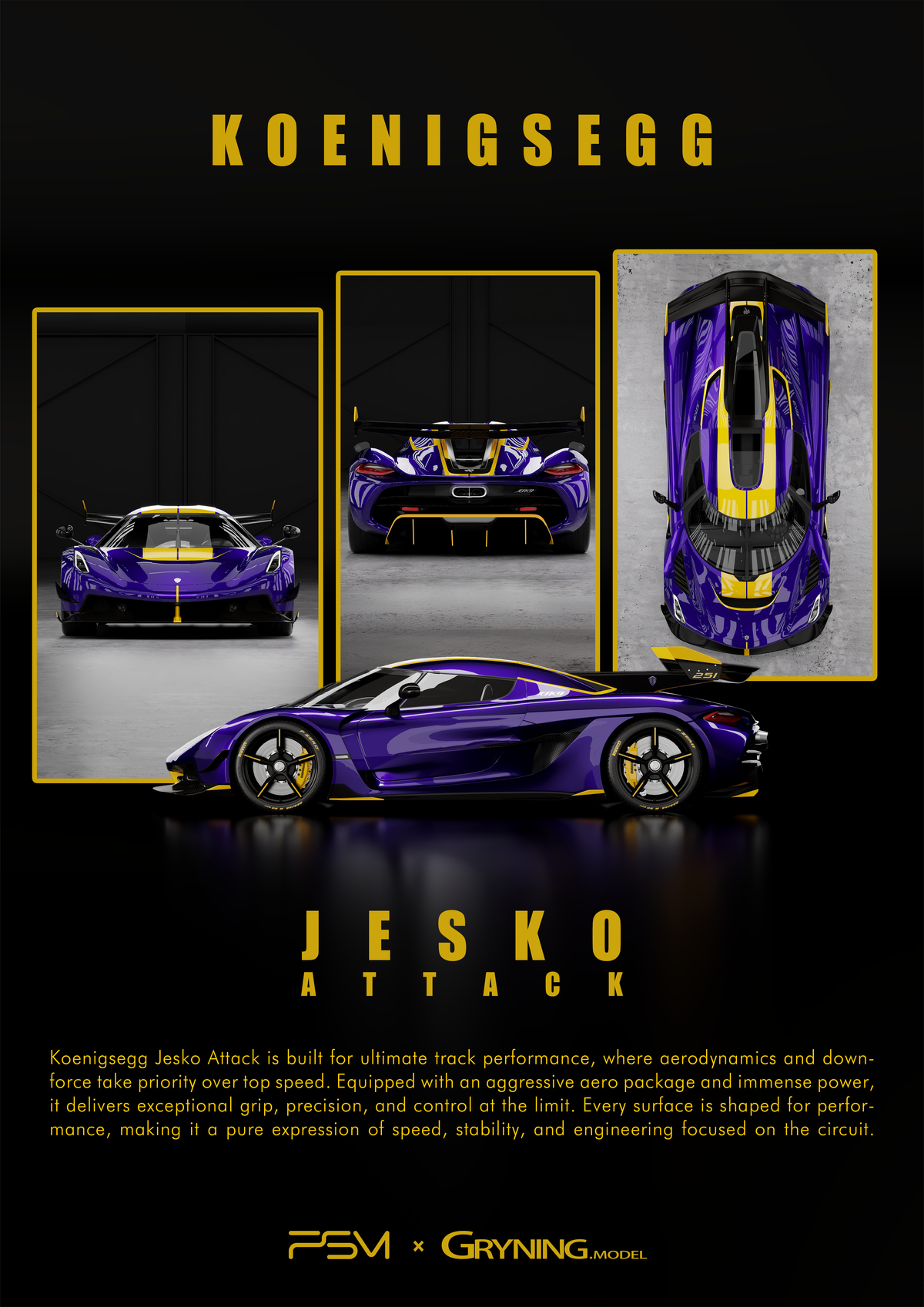 [Preorder] PSM x Gryning 1:43 Koenigsegg Jesko Absolut / Jesko Attack (2 Variants)
