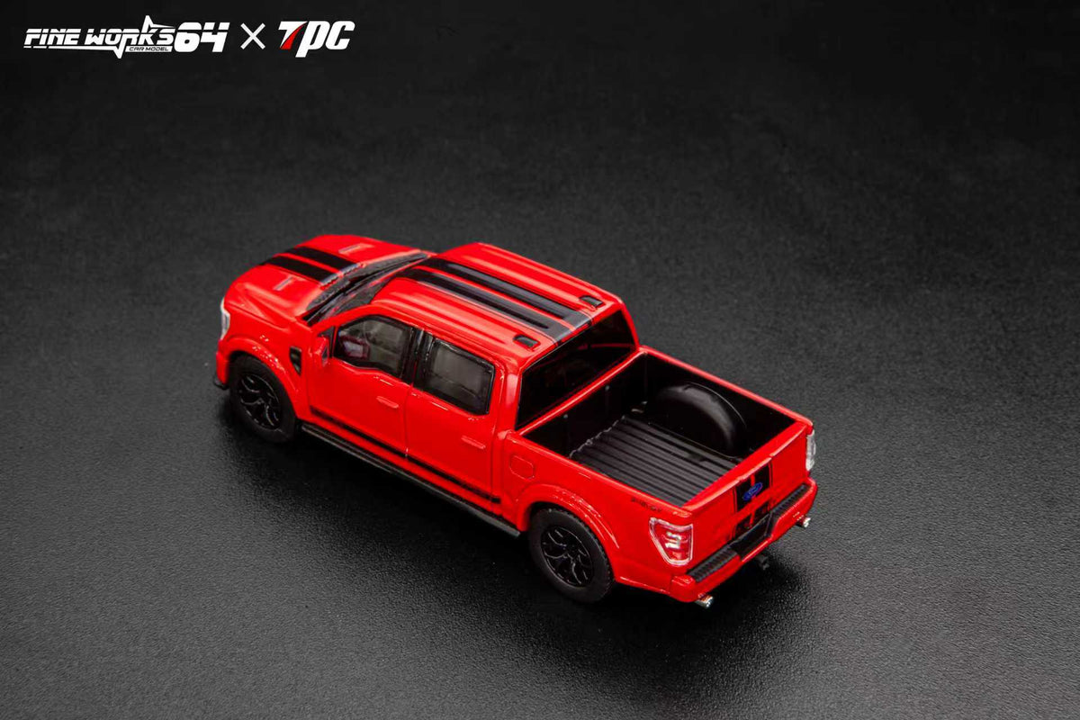 Fine Works64 x TPC 1:64 Ford Shelby Pickup Truck F150 Red Stripes