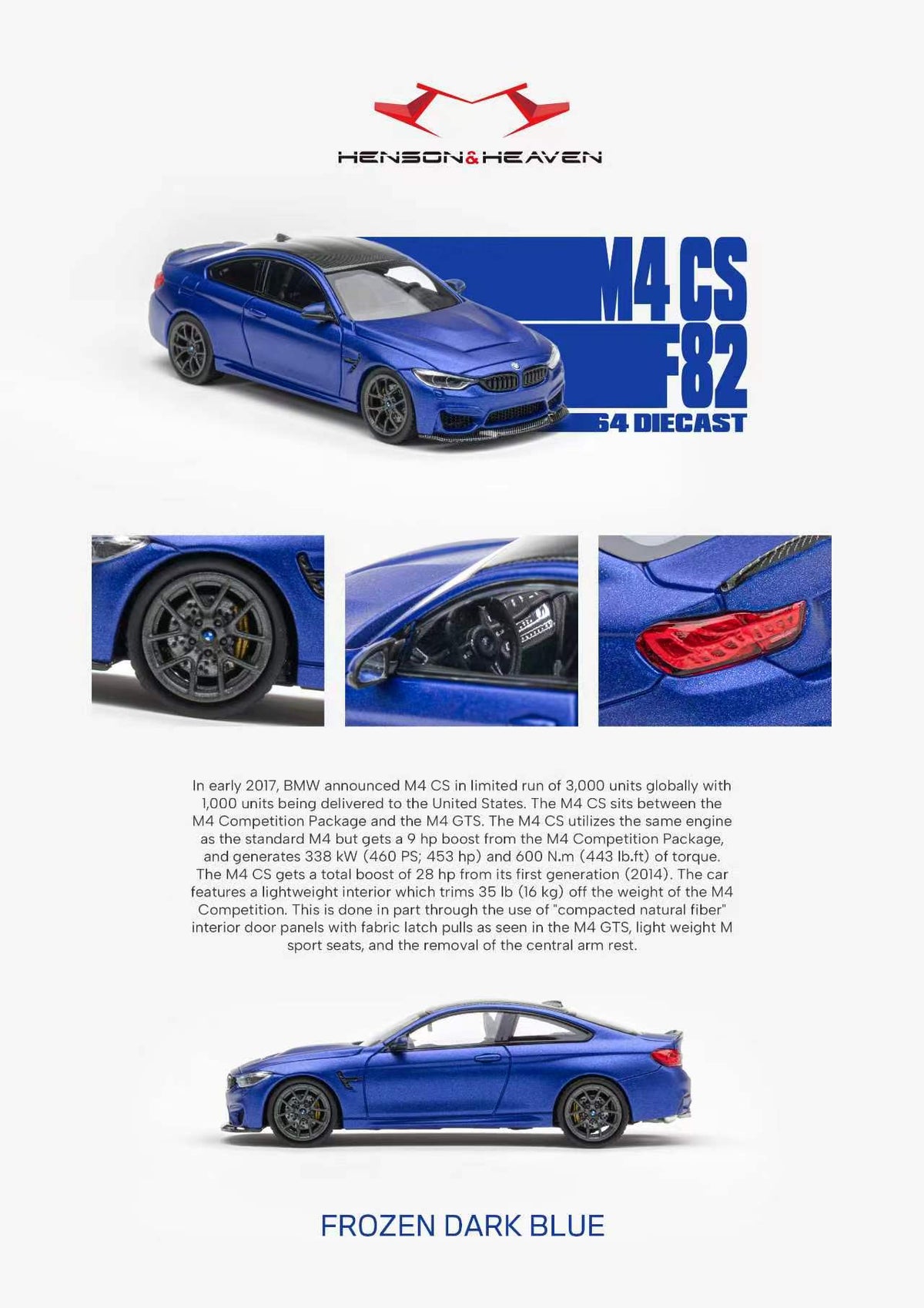 [Preorder] HH Model 1:64 BMW F82 M4cs (2 Colours)