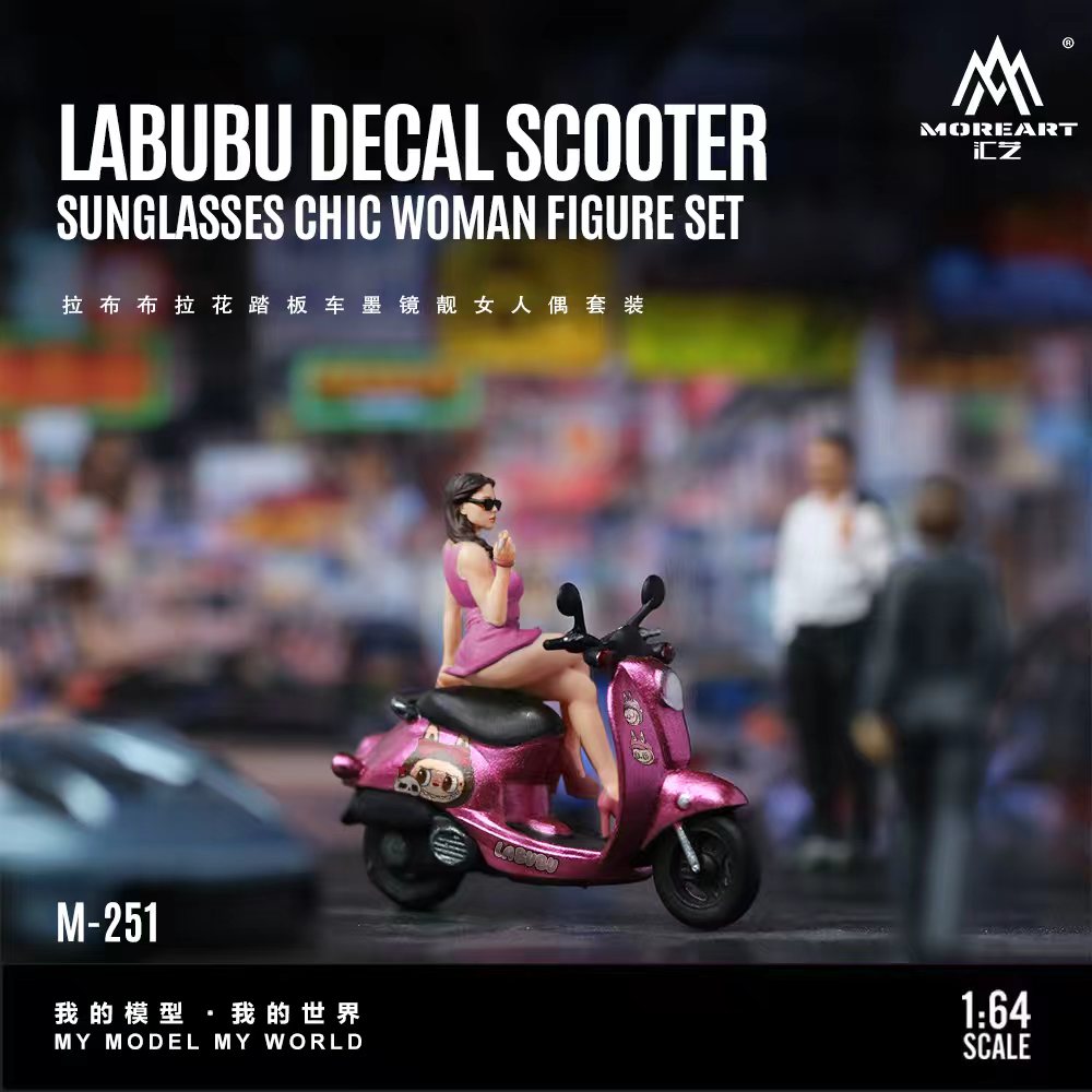 [Preorder] MoreArt 1:64 LABUBU Decal Scooter Sunglasses Chic Woman Figure Set MO222251