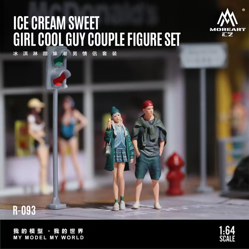 MoreArt 1:64 ICE CREAM SWEET GIRL COOL GUY COUPLE FIGURE SET MO223093