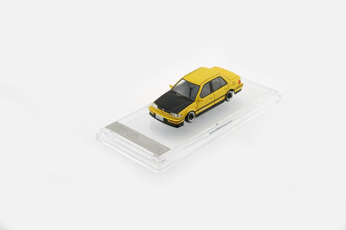 BM Creations 1:64 Honda Civic EF2 1991 - Custom Yellow BlK Bonnet 64B0469