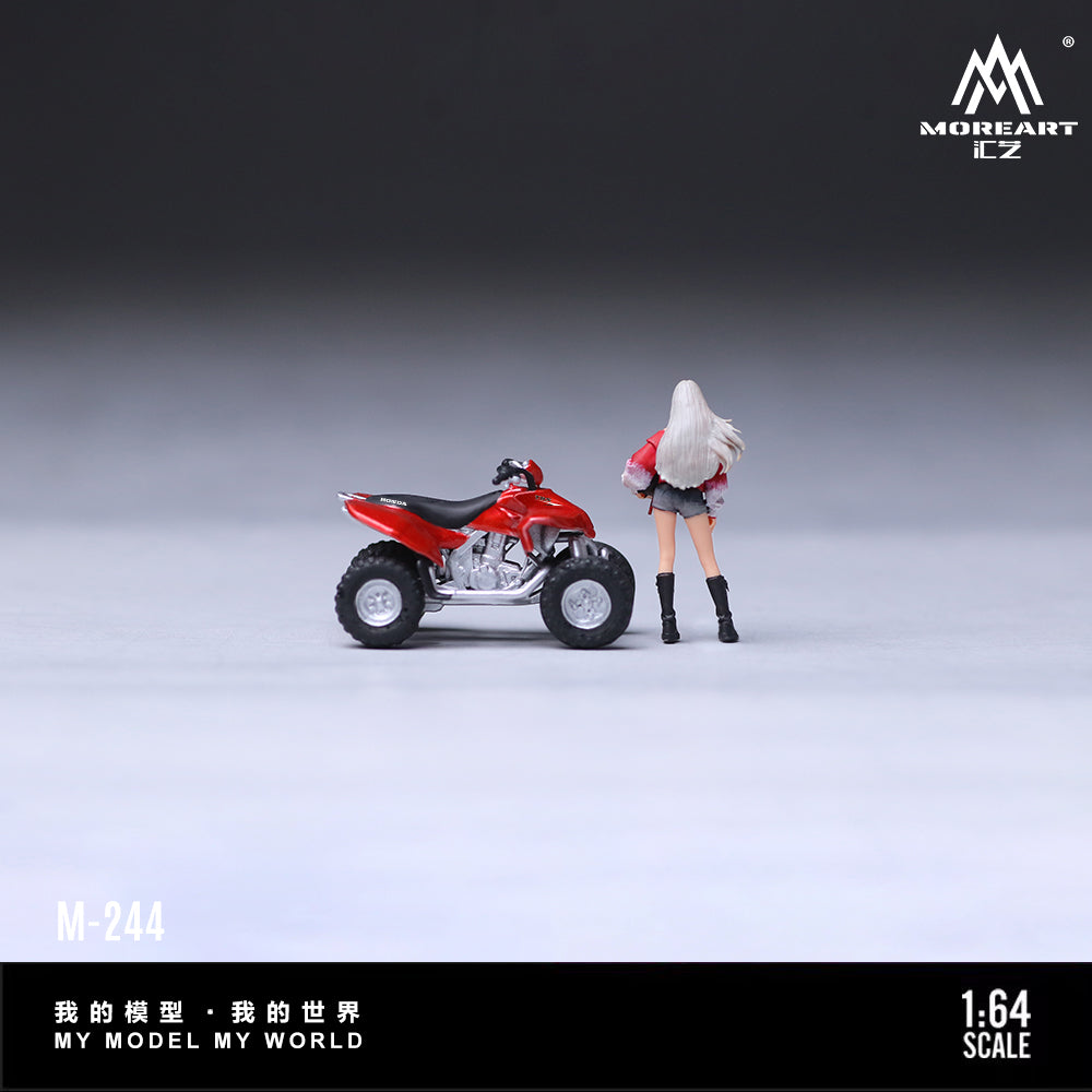 [Preorder] MoreArt 1:64 RED ATVQUAD BIKER GIRL FIGURE SET MO222244