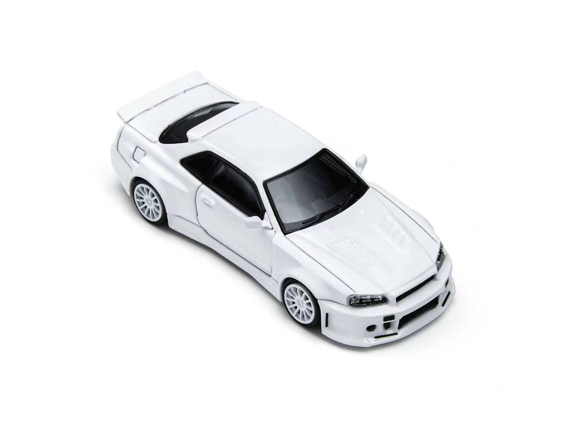 TimeMicro × PSC DESIGN 1:64 Nissan R34 "Smilodon" White TM648402
