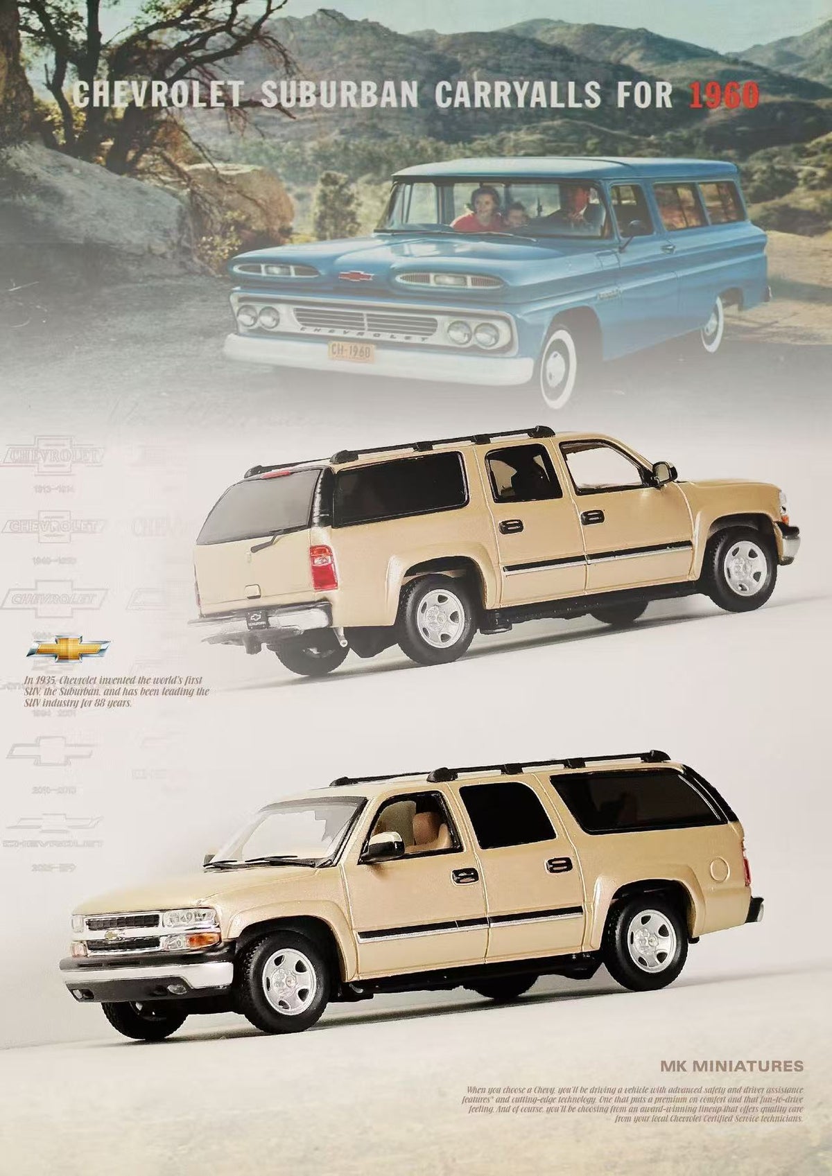 [Preorder] MK Miniatures 1:64 2003 Chevrolet Suburban Vintage Light Gold MK2401-04-A1