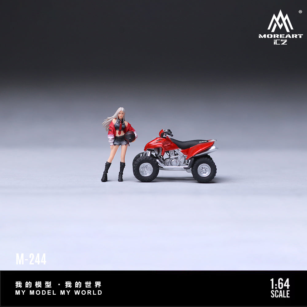[Preorder] MoreArt 1:64 RED ATVQUAD BIKER GIRL FIGURE SET MO222244