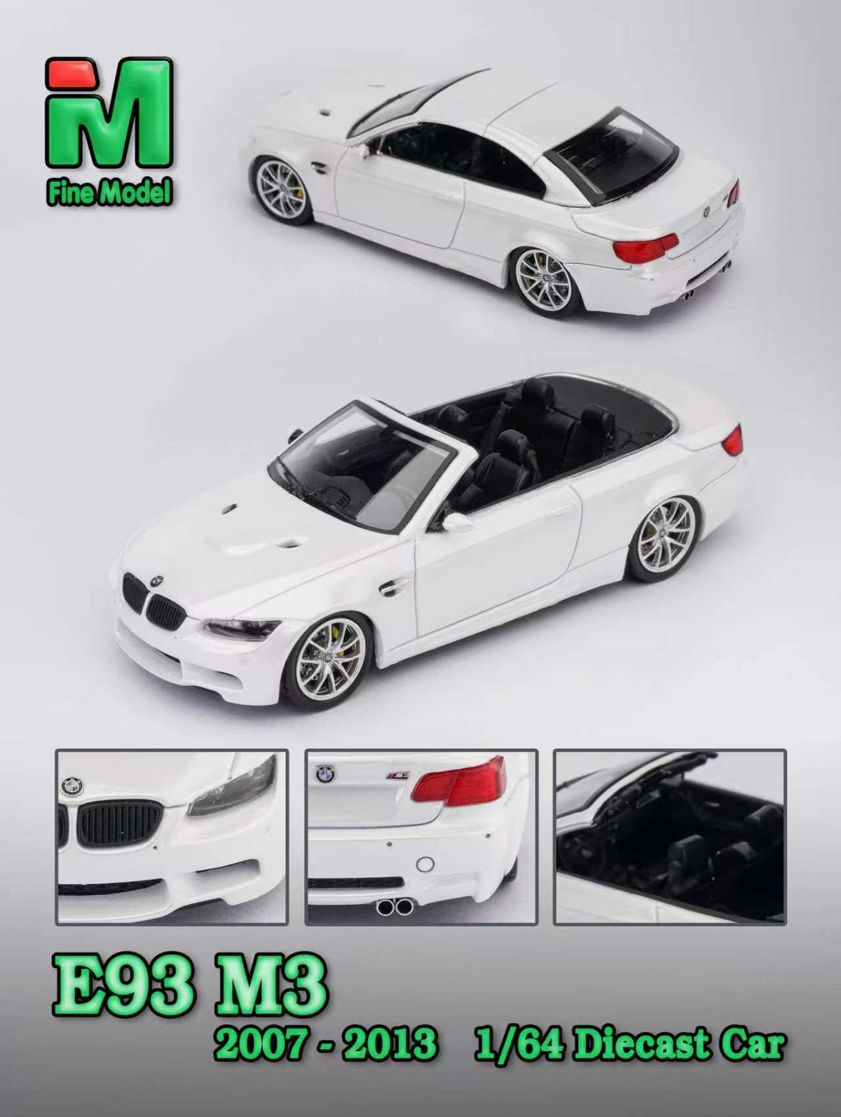 [Preorder] Fine Model 1:64 BMW M3 E93 (4 Colours)