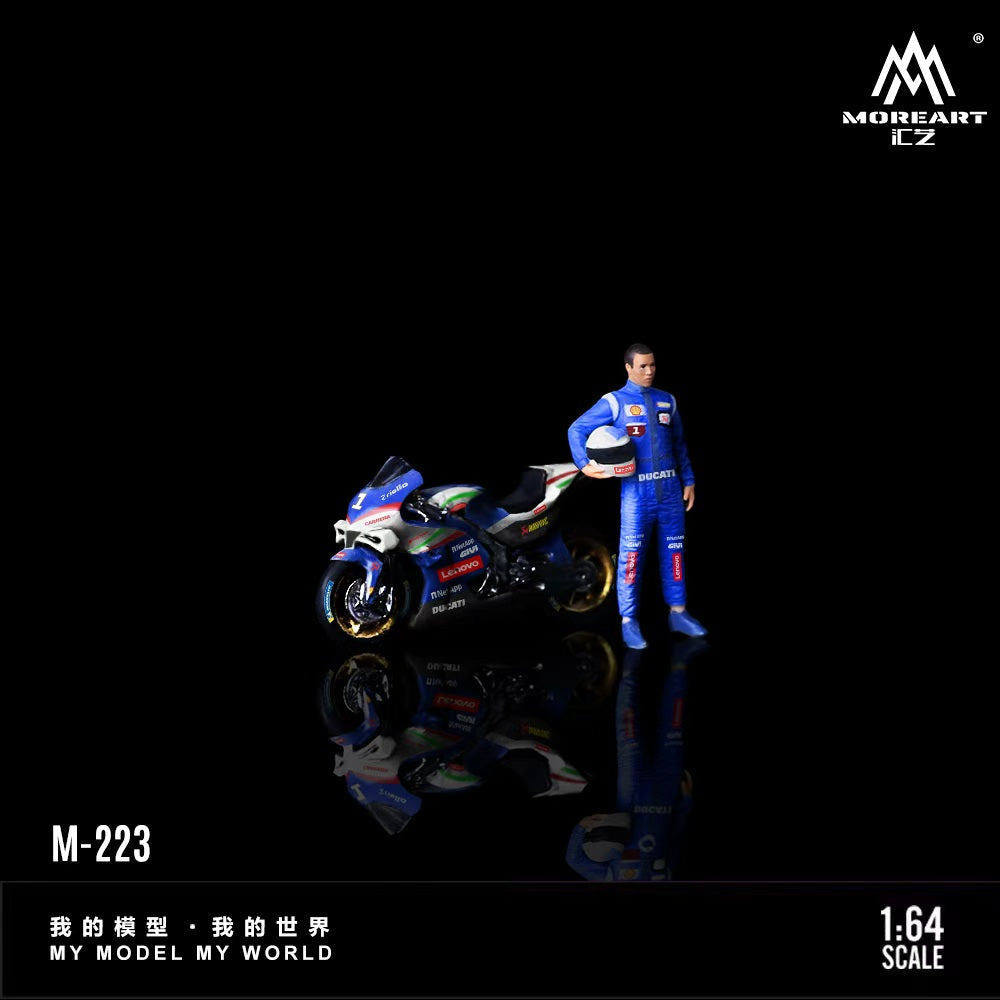 MoreArt 1:64 DUGATI MOTOGP BLUE NO.1 MOTORCYCLE RAGING DRIVER SET MO222223