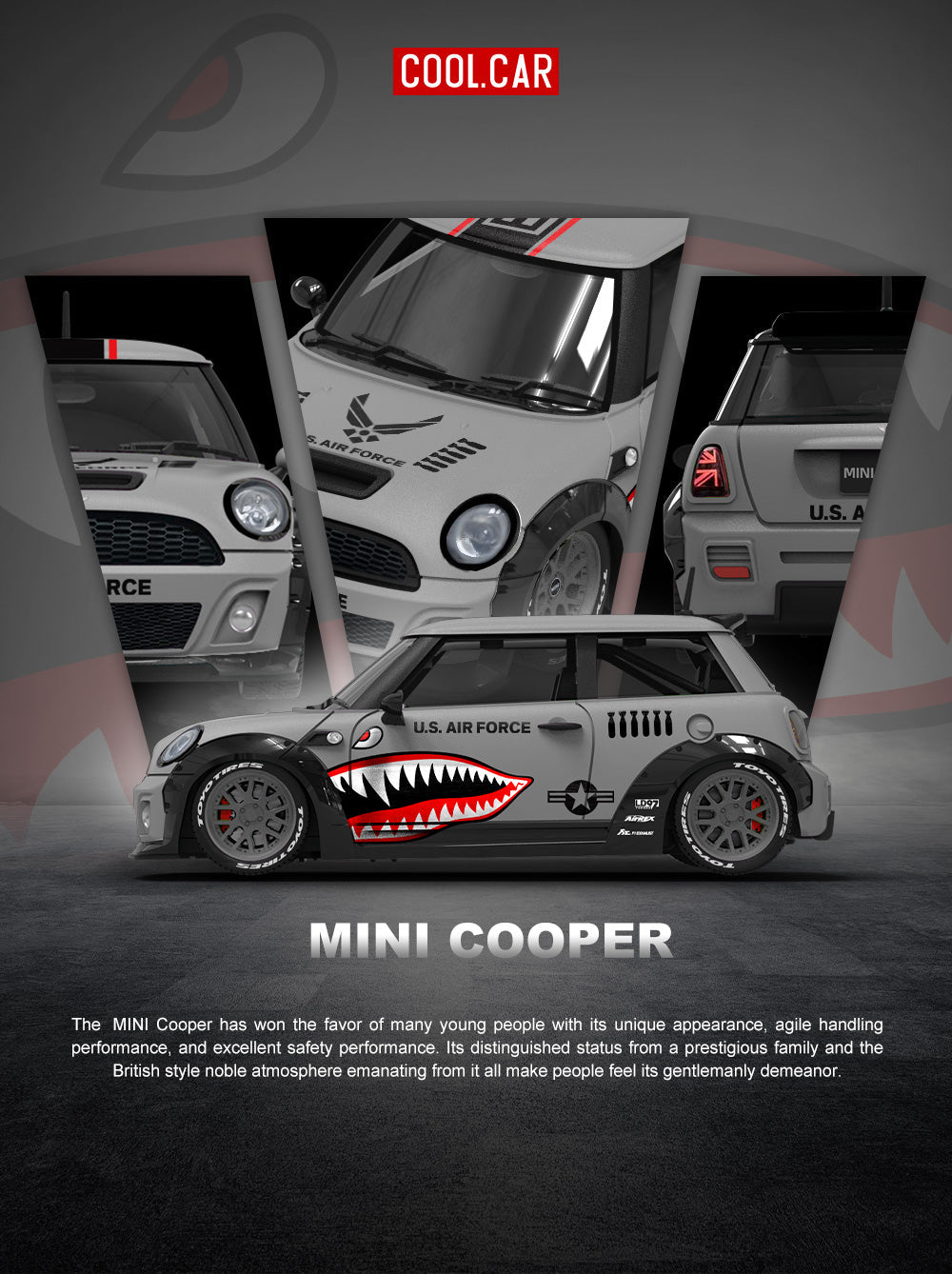 [Preorder] Cool Car 1:64 MINI COOPER Shark Livery (2 Versions) CC643647/ CC643647-2