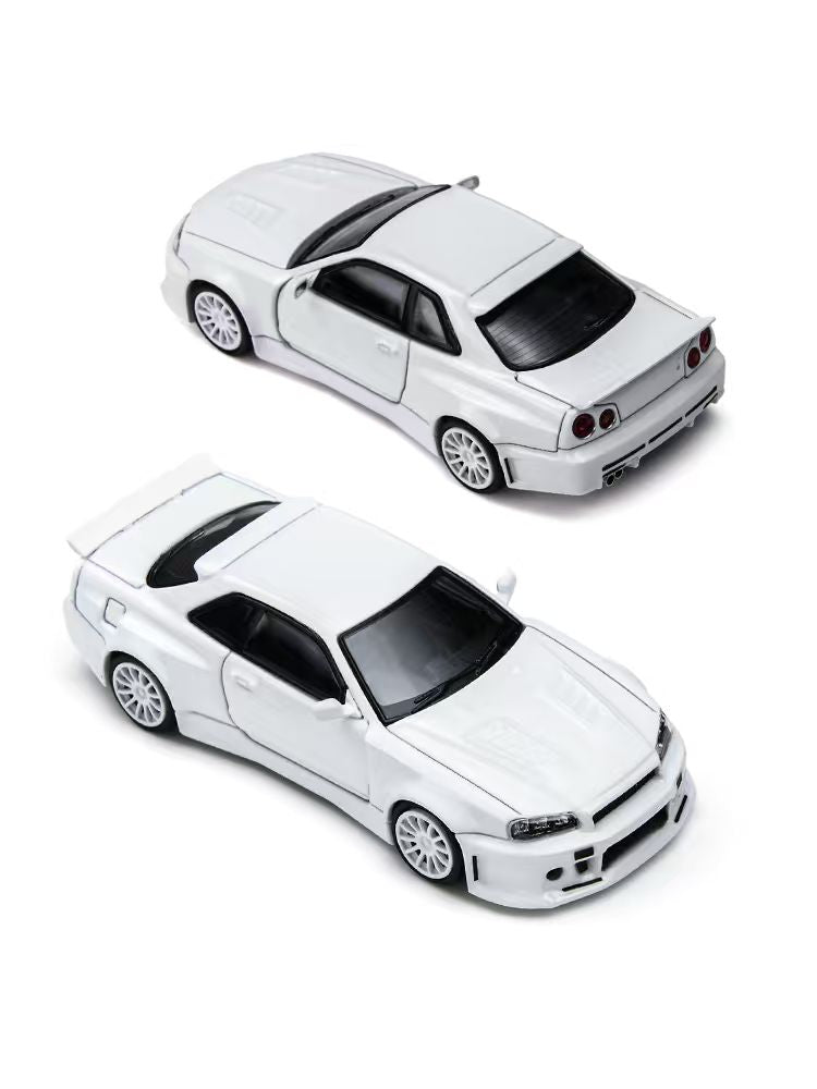 TimeMicro × PSC DESIGN 1:64 Nissan R34 "Smilodon" White TM648402
