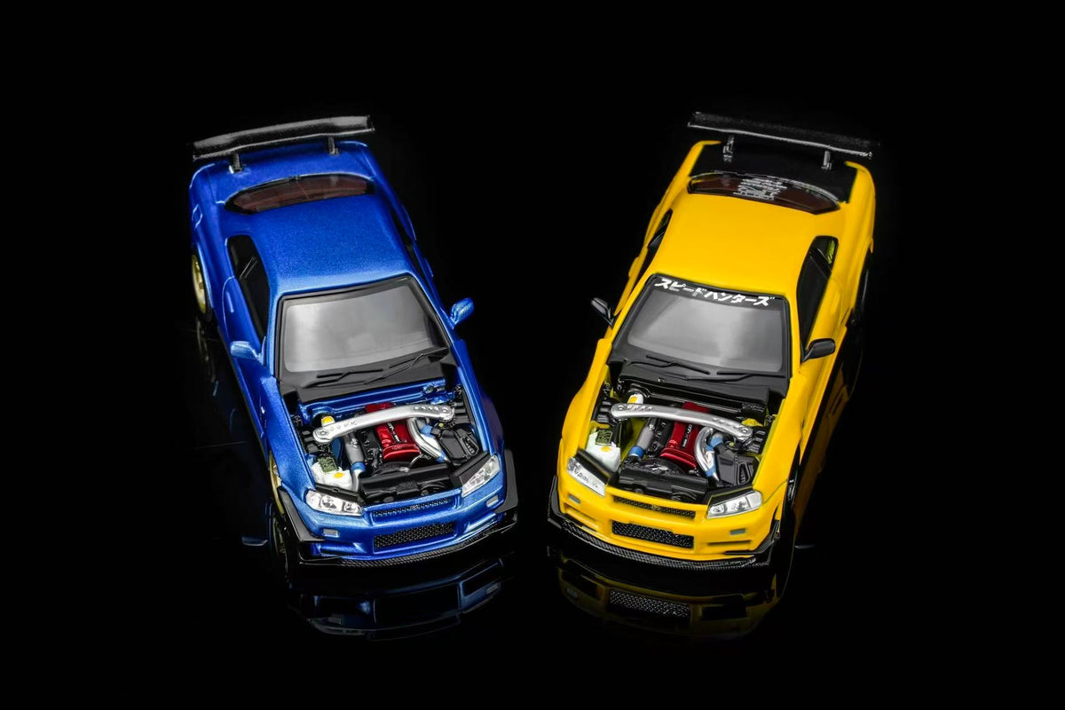 [Preorder] MOTORHELIX 1:64 Nissan Skyline GT-R (R34) Customized (2 Colours) M63475/M63476