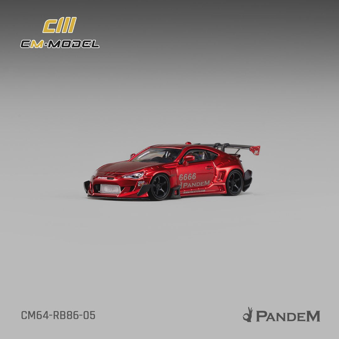 [Preorder] CM Model 1:64 Toyota GT86 Pandem Widebody V3.5 Metallic red CM64-RB86-05
